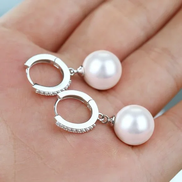 Sterling Silver Pearl Earrings For Women - Picture 3 of 7